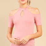 Load image into Gallery viewer, Shorty Cold Shoulder Top - Dusty Rose
