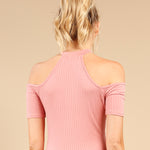 Load image into Gallery viewer, Shorty Cold Shoulder Top - Dusty Rose
