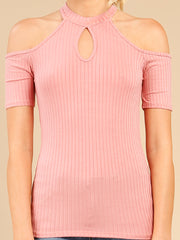 Load image into Gallery viewer, Shorty Cold Shoulder Top - Dusty Rose
