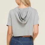 Load image into Gallery viewer, Shorty Hoodie Crop Top - Heather Grey
