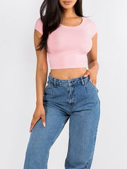 Load image into Gallery viewer, Shorty Solid Crop Top
