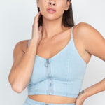 Load image into Gallery viewer, Shorty Blue Denim Crop and Skirt Set
