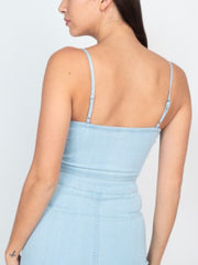 Load image into Gallery viewer, Shorty Blue Denim Crop and Skirt Set
