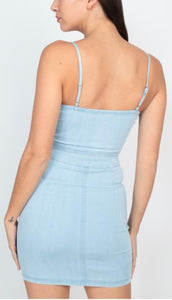 Shorty Blue Denim Crop and Skirt Set