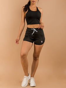 Shorty Varsity Drawstring Shorts - Black