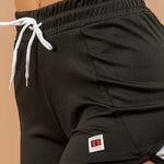 Load image into Gallery viewer, Shorty Varsity Drawstring Shorts - Black
