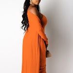Load image into Gallery viewer, Shorty Lets Play Dress and Cardigan Set - Orange
