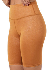 Load image into Gallery viewer, Shorty - Glitter High Waste Biker Shorts - Almond
