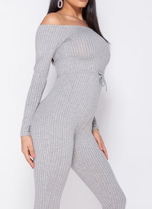 Shorty You Talking To Me Jumpsuit - Grey (Petite Size)