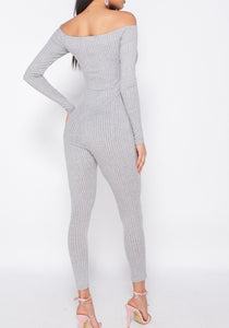 Shorty You Talking To Me Jumpsuit - Grey (Petite Size)