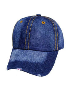 Shorty - Washed Distressed Denim Cap