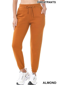 Shorty Jogger Drawstring Sweatpants - Almond