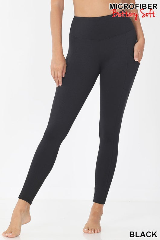 Shorty Microfiber Leggings with Pockets