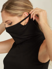 Load image into Gallery viewer, Shorty Mask Turtleneck Crop Top - Black
