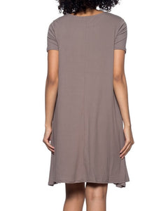 Shorty Relaxed Mini Dress - Taupe