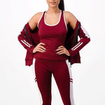 Load image into Gallery viewer, Shorty 3 Piece Active Leggings Tank and Jacket - Burgundy
