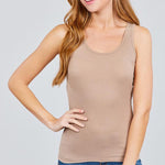 Load image into Gallery viewer, Shorty Ribbed Racer Back Tank Top - Khaki
