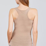 Load image into Gallery viewer, Shorty Ribbed Racer Back Tank Top - Khaki
