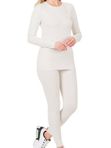 Shorty - Microfiber Round Neck Top & Leggings Set