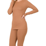 Load image into Gallery viewer, Shorty - Microfiber Round Neck Top &amp; Leggings Set
