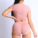 Load image into Gallery viewer, Shorty Crop Top and Short Set with Mask
