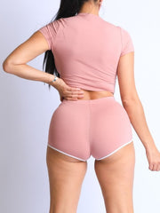 Load image into Gallery viewer, Shorty Crop Top and Short Set with Mask
