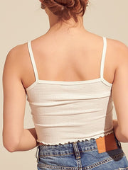 Load image into Gallery viewer, Shorty Ribbed Tank Crop Top - Off White
