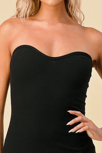 Shorty Sexy Tube Rib Dress - Black