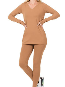 Shorty - V-neck Top & Leggings Set