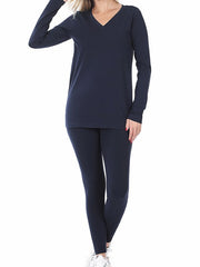 Load image into Gallery viewer, Shorty - V-neck Top &amp; Leggings Set
